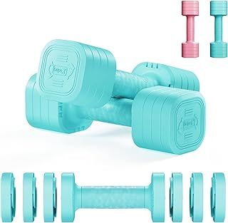 Dripex Adjustable Dumbbells Weight Set 2.5kg/5kg/10kg Pair, Dumbbell Set with Non-Slip Handle Home Gym Fitness for Men/Women