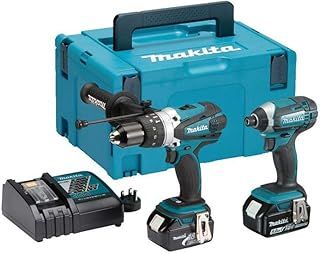 Makita DLX2145TJ 18V Li-ion LXT 2 Piece Combo Kit comprising DHP458Z and DTD152Z Complete with 2 x 5.0 Ah Li-ion Batteries and Charger Supplied in a Makpac Case
