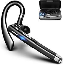 Bluetooth Headset For Cell Phones 180Hrs Standby Time With LED Charging Case 270 Degrees Rotatable Mic Hands Free Touch Control and Bluetooth 5.1 Version