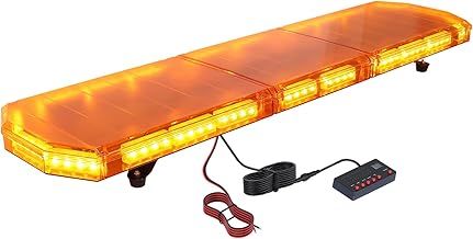 Justech 88LEDs 88W 21 Flash Modes Car Recovery Emergency Roof Light Waterproof Amber Beacon Light with Digital Display Control Switch for 12V 24V Car Vehicle Truck Trailer