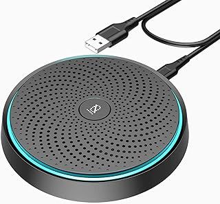 Monodeal Conference Microphone With Mute Button, Upgraded USB for Laptop PC, Omnidirectional for Computer Zoom, Virtual School, Video Meeting, Skype (Plug & Play)