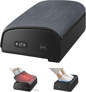 COMFIER Foot Rest with Heat Under Desk for Home Office Use, Foot Warmer, Adujtsable Ergonomic Foot Stand, Gaming Desk Footstool, Memonry Foam Support Cushion for Back, Gifts for Women Men