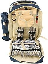 4 Person Lightweight Picnic Backpack Hamper Cooler Cool Bag with Tableware Insulated Bottle Holder Rucksack Camping BBQ Hiking Includes Cutlery Set