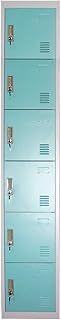 Panana Metal Storage Lockers Work Office Cupboard Lockable Filing Storage Unit School Staff Gym Changing Room Six Doors (Blue, 6 Door)