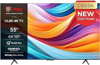 TCL 55C655K 55-inch QLED Pro Television, 4K Ultra HD, HDR Pro, Smart TV Powered by Android TV (Dolby Vision & Atmos, Motion Clarity, Hands-Free Voice Control, Compatible with Google assistant & Alexa)