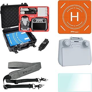 FPVtosky Mini 4 Pro Accessories Bundle 5-IN-1 Kit, Dual Layer Mini 4 Pro Case, Landing Pad, Lanyard, Screen Protector, Sunshade Protective Cover for DJI Min 4 Pro Accessories
