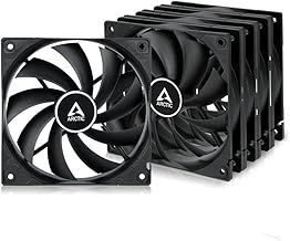 ARCTIC F12 (5 Pack) - PC Fan, 120mm Case Fan, Low Noise, Quiet motor, Computer, Fan Speed: 1350 rpm - Black
