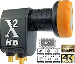 Quattro LNB - Only for Multiswitch - Gold-Plated Contacts - LTE Filter - for Best Satellite Reception in Digital HD Full HD UHD 3D 4K 8K