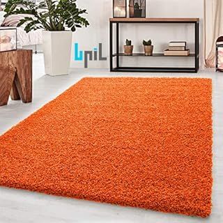 EXTRA THICK HEAVY 5CM PILE SOFT LUXURIOUS SHAGGY MODERN AREA BEDROOM HALL RUG RUNNER MAT SMALL - XX LARGE (Orange, 160X230CM)
