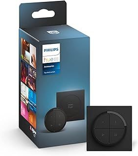 Philips Hue Tap Dial Switch [Black] Easy Smart Lighting Control. Indoor Home Lighting Automation, Set Scenes, Ambiance and Dimming.
