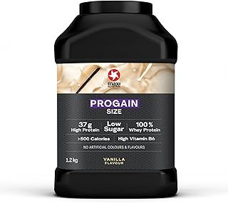 MaxiNutrition Progain - Vanilla - Whey Protein Powder Sports Supplement Shake for Size & Mass - 1.2kg - 10 Servings