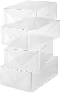 Whitmor Clear Vue Women's Shoe Box Set of 4, White, 4er-Set