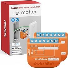 SwitchBot Smart Relay Switch 1PM, Power Metering Smart Relay Module with Built-in Hub, Wi-Fi&Bluetooth Switch Works with Alexa/Apple Homekit/Google Home/Hub Required, 2.4GHz,Home Automation,16A, 2pcs