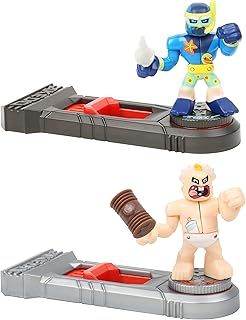 Akedo 14259 EA Ultimate Arcade Warriors Versus Pack WILD TIDE VS BIG STINKY Mini Battling Action Figures Ready, Fight, Split Strike, Multicolor
