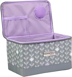 Sewing Case Grey Leaf Print EVM12861-1