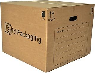 5 Extra Large Strong Double Wall Cardboard Packing Moving House Boxes 52cm x 52cm x 40cm with Carry Handles and Room List