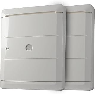 (Pair) Gas and Electric Weather-Resistant Meter Box Covers - Overboxes for DIY Repairs - Protects and Enhances Meters - Durable Protection - White