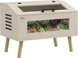 PawHut 111L Reptile Vivarium Terrarium with Tempered Glass Windows, Openable Top for Snake Lizards, Horned Frogs, Chameleons, Hamsters, Gerbils, 80 x 50 x 60cm