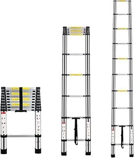 2.9m 9.5Ft Telescopic Ladder Telescoping Loft Ladder Multi-Purpose Aluminium Extension Extendable Step Folding 330 pound/150 kg Capacity 10 Steps