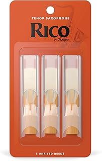 D’Addario Woodwinds - Rico Tenor Sax Reeds - Tenor Saxophone Reeds - Tenor Reeds Crafted for Beginners, Students, Educators - Strength 2.0, Pack of 3
