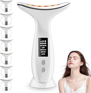 Face Massager, 6 Modes Facial Massager for Face and Neck, 4 Levels Anti-Wrinkle Face Lifting Device, 45 ±5°C Heat Double Chin Reducer, 7 Colors Facial Sculptor for SkinTightening