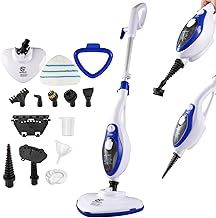 Steam Mop Floor Cleaner Carpet Steamer, 12-in-1 Mutlifunction Steam Cleaner Detachable Handheld Variable Control With Microfibre Pad for Carpets, Hard Floors, Bathroom, Kitchen（Gold & Black）
