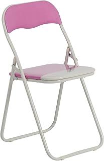 Harbour Housewares Pink/White Padded, Folding, Desk Chair…