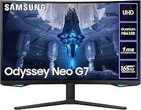 Samsung Odyssey Neo Quantum Mini LED G75NB LS32BG750NPXXU 32" Curved 4K Ultra HD Gaming Monitor - 165Hz, 1ms, 4K 3840x2160, HDR2000, HDMI 2.1, 1000R, Freesync Premium Pro, Height Adjust