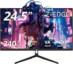 Z-Edge 240Hz Gaming Monitor 24.5 Inch 1ms MPRT Full HD 1080P 16:9 LED Monitor VA Panel, 350cd/m² Brightness, FreeSync HDR10, DisplayPort1.4 & HDMI2.0, Support VESA 100x100mm