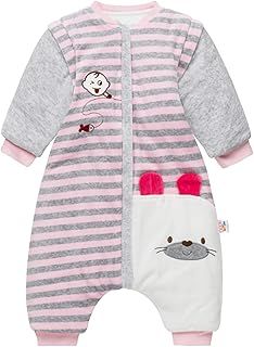 JiAmy Baby Winter Sleeping Bag Anti Kick Cotton Sleep Sack with Detachable Sleeves, 3.5 Tog, 80/2-3 Years Blue