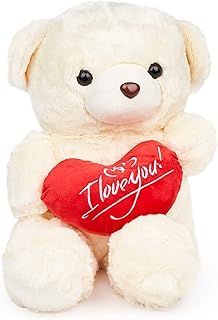 Large Teddy Bear with I Love You, 50cm / 20" - Cute Plush Toy Gift for Her and Him, Birthday Gift for Girlfriend Boyfriend