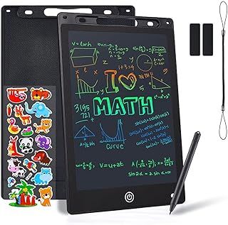 Colourful LCD Writing Tablet Kids, 10 Inch Erasable Writing Tablet with Lock Function Kids Drawing Pad for Painting Drawing and Memo Lists,Free Animal Cartoon Stickers,Blue