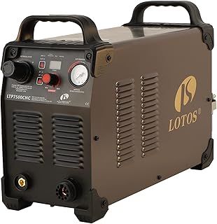 Lotos Supreme LTP7500CNC Non-Touch Pilot Arc CNC Enabled Digital Plasma Cutter, Support THC Torch Height, 220~250V, 1 inch Clean Cut, Brown