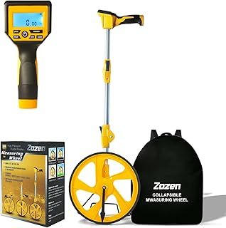 Zozen Measuring Wheel Digital Display, Foldable Feet/Meter Digital Measuring Wheel, Measure Wheel with Backlit Display - Up to 99,999Ft/ 99,999M - Easy to Carrying With cloth backpack.