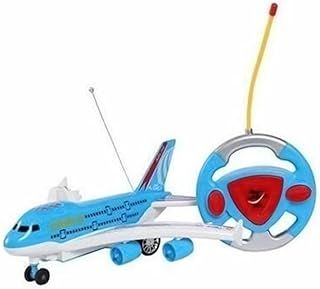 Air Bus Remote Control Plane, Electric Aeroplane RC Kids Toy Gift, High-Speed RC Aeroplane, Light & Music Runs on Ground, Fun and Entertaining Plane Toy (Blue)