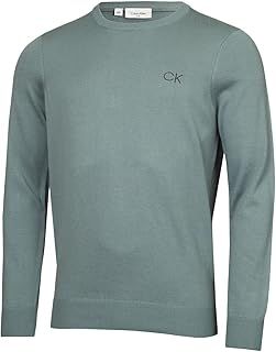 Calvin Klein Mens 2025 Round Neck Tour Durable Soft Golf Sweater