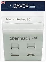 DAVOX BT Openreach master phone socket NTE5C MK2 + MK4 Faceplate - Combination Socket for Fibre Broadband + Filtered Telephone Main Line BT431a for Phone RJ11/RJ45 Data