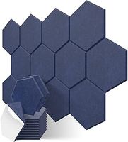 JBER 12 Pack Hexagon Acoustic Panels Beveled Edge Sound Proof Foam Panels Self-adhesive,30x26x1cm High-Density Sound Absorbing Panels Wall For Acoustic Treatment,Home Office (BLACK)