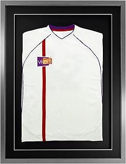 DIY Sports Shirt Display Silver Frame (Adult, 60 x 80cm - Silver Frame, Black Mount, Black Backing Card)