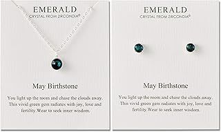 Philip Jones May (Emerald) Birthstone Necklace & Earrings Set Created with Zircondia® Crystals