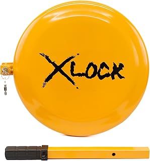Streetwize - [Heavy Duty] Full Face Round X Locker Steering Wheel Cover, Anti Theft Visual Deterrent Car Protection Safety Security Steering Wheel Lock Bright Yellow 39cm Diameter (SWUXSL2)