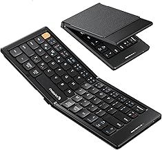 Foldable Bluetooth Keyboard - Portable Folding Mini Wireless Travel Keyboard for Windows iOS Android Tablet Smartphone - Black