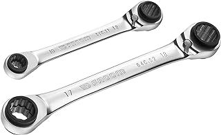 FACOM - Set of 2 Metric Multi-Aperture Straight Ratchet Wrenches - 64C.J2PB