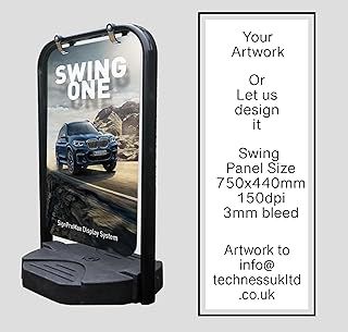 A2 Swing Pavement Sign A-Board Display stand panel size 75cm x 44cm (Without Print)