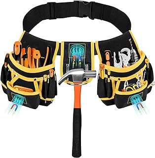 Tool Belt, Tool Belts for Men, Tool Organiser, 26 Pockets Heavy-Duty Oxford Adjustable Tool Bag for Handymen, Construction Workers and Electricians
