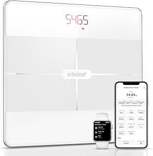 Smart Bathroom Scales for Body Weight, arboleaf Digital Weighing Scales Bluetooth Body Fat Scales with 13 Body Composition Analyzer, Weight Scales for BMI, Muscle Mass Track, 396lb/180kg
