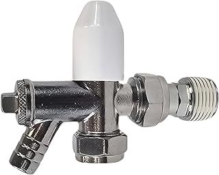 Wärmer System 15mm x 1/2 Angled Radiator Valve, Lockshield Angled Radiator Valve with Drain Off (Angled Lockshield Valve)