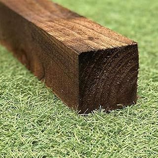 Square wooden post 6ft X 3" pack of 4 fence posts stained treated garden timber wood 1.8m X 75mm