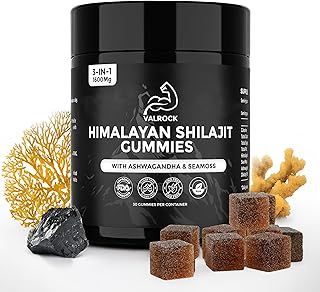 Shilajit Gummies 1600mg with Ashwagandha and Sea Moss, 85+ Trace Minerals, Rich in Fulvic Acid, for Energy & Immune, Authentic Cola Flavor, Sugar-Free, Vegan