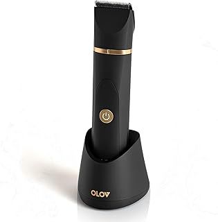 OLOV Body Groomer Men, Ball Trimmer Shaver for Men with Nose Hair Trimmer, Detachable Ceramic Blade Electric Groin Hair Trimmer, USB Recharge Dock, Waterproof Electric Razor Male Grooming Kit